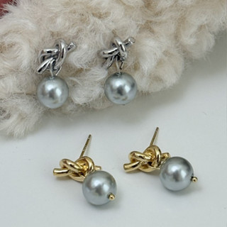 Suwann.na [ราคาต่อคู่] ต่างหู ต่างหูเงินแท้ ต่างหูเกลียวมุกห…