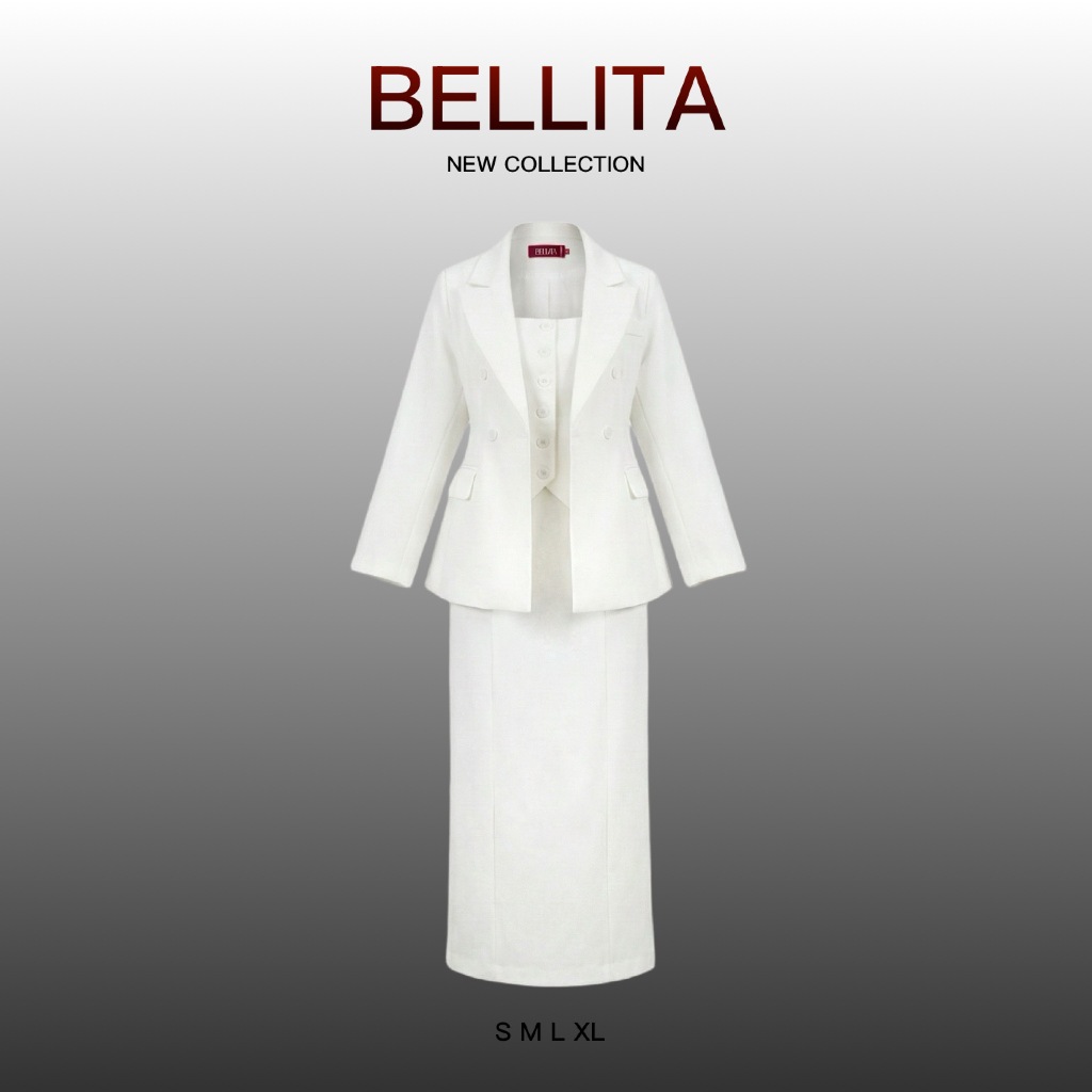 BELLITA เซ็ทสูท3ชิ้น เสื้อแขนยาว ชุดสูททำงาน ชุดเซ็ทขายาวทำงาน