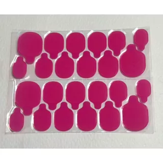 กาวเจลลี่ UV ติดเล็บ สีชมพู (เนื้อเจลใส) 24 ชิ้น/แผ่น กาวสองหน้าติดเล็บปลอม ติดแน่น กันน้ำ ไม่ทำลายหน้าเล็บ ไม่ต้องอบ