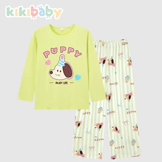 [150-170]ชุดนอนเด็กโต เนื้อผ้าเด้งยืด ใส่สบาย ลายการตูน คอกลม หมี เสื้อผ้าเด็กโต ชุดเซ็ตเสื้อแขนยาว ขายาวKD