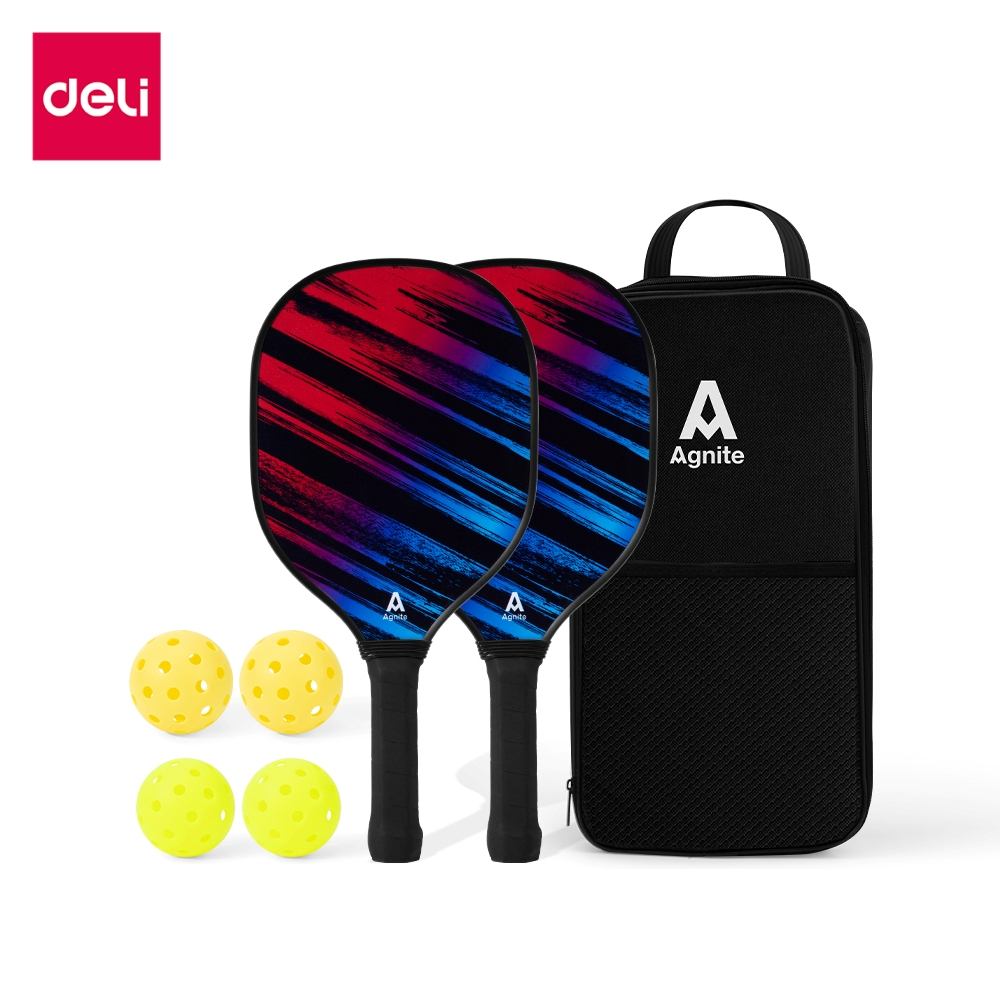 Deli ไม้พิคเคิลบอล พร้อมลูกและกระเป๋า พิคเคิลบอล ด้ามจับไม่ลื่น ตีถนัดมือ Pickleball Racket Set