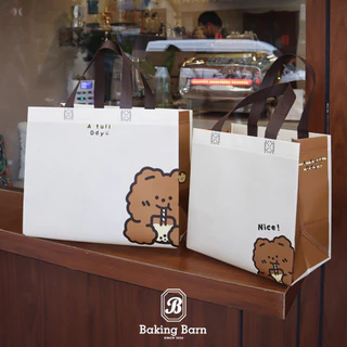 Baking barn (50 ชิ้น/แพ็ค) ถุงของขวัญ ถุงผ้าสปันบอนด์ กระเป๋าหมีน่ารัก Gift bag