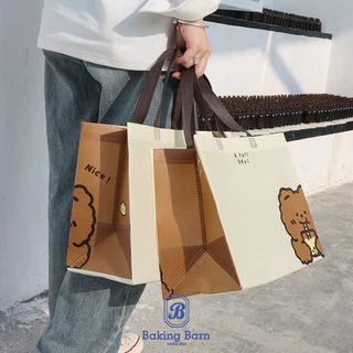Baking barn (50 ชิ้น/แพ็ค) ถุงของขวัญ ถุงผ้าสปันบอนด์ กระเป๋าหมีน่ารัก Gift bag