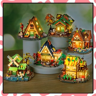เลโก้บ้าน ตัวต่อนาโน 3D บ้านไม้ บ้านต้นซากุระ บ้านกังหันลม ข…