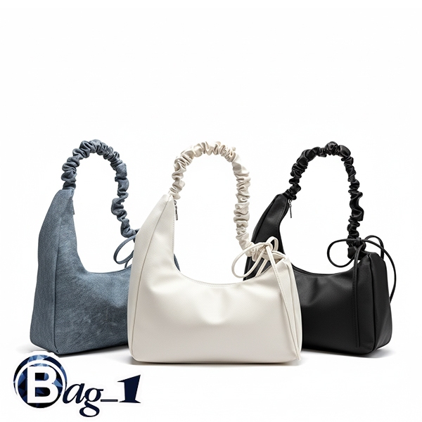 bag_1(BAG2070) กระเป๋าสะพายไหล่หนังพียู-ปรับสายย่นสะพายข้างได้