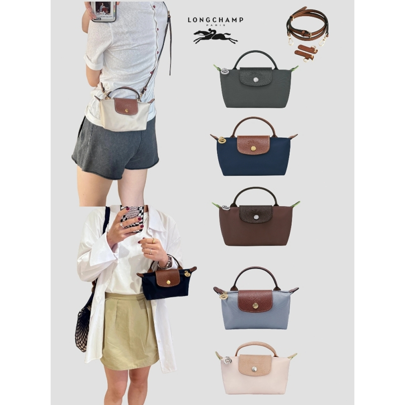 ของแท้  %‼️ Longchamp Le Pliage Original Mini Pouch With Handle Crossbody Bag แถมสายสะพายแถมสายสะพาย