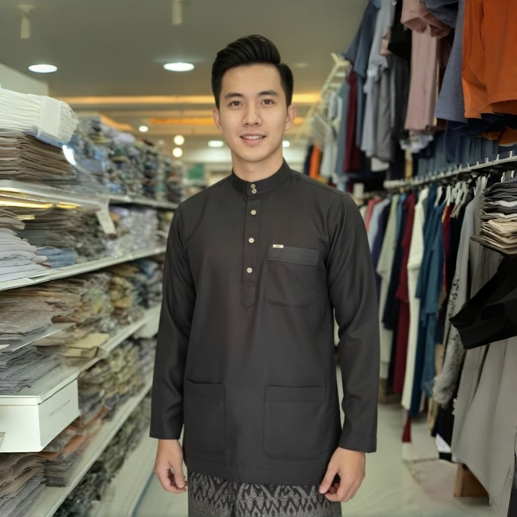 เสื้อกรุงชาย เสื้อบลางอสามกระเป๋า เสื้อมาลายู เสื้อผ้ามุสลิมชาย