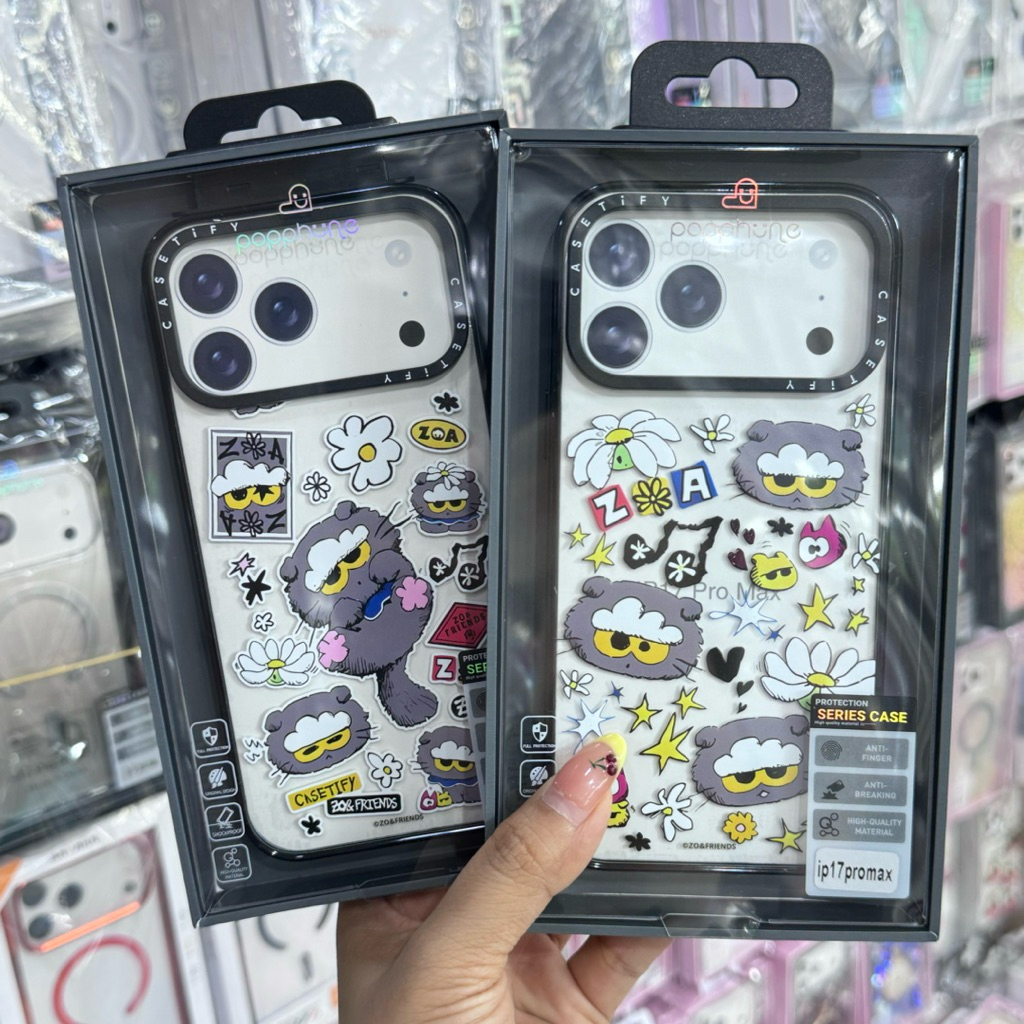 เคสPopphone เคสลายการ์ตูนZOA สําหรับ IPhone17 ProMax อะคริลิคใส ขอบนิ่ม หลังแข็ง