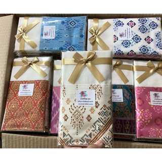 ของที่ระลึกงานเกษียน ของชำร่วยงานบวช งานแต่ง งานบุญ กระเป๋าผ้าต่่อผ้าไทยใบใหญ่ๆ (10*11.5 นิ้ว)