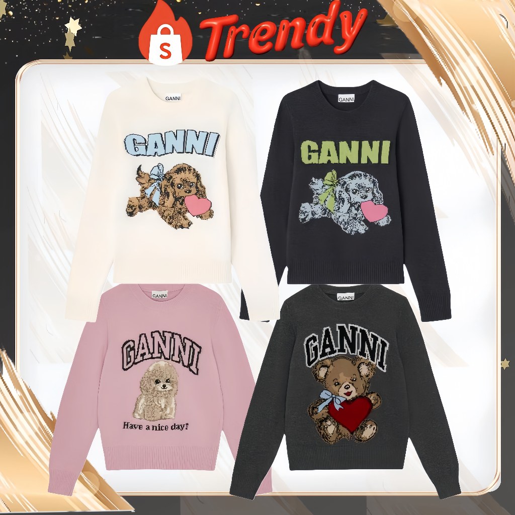 ✨ของแท้ 100 % ✨ GANNI SWEATSHIR เสื้อฮู้ด เสื้อผ้า ชุดคู่รัก