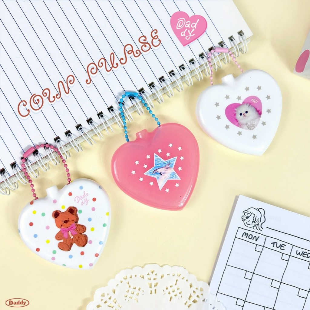 DADDY | Heart Rubber Coin Purse ที่ใส่เหรียญทรงหัวใจ 3 ลาย สุดน่ารัก