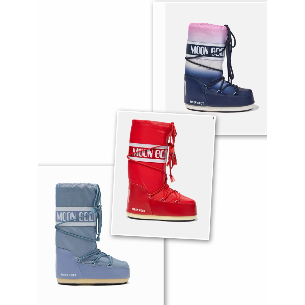 พร้อมส่ง MOON BOOT ของแท้  ชมพู แดง ข้อยาว Women