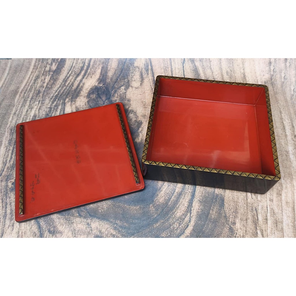 🇯🇵 ถาดเครื่องเขินไม้  ลงรักดำแดง Urushi Japanese Lacquer Wares งานฝีมือวิจิตรศิลป์ของญี่ปุ่น 🇯🇵