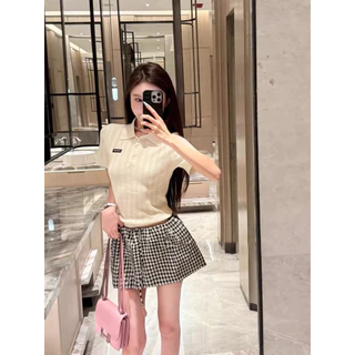 📍พร้อมส่ง📍8316 กระโปรงสั้น เอวยางยืด มีเชือกรูดช่วงเอว ซับในกางเกง เนื้อผ้าดี ทรงสวย TAG:WG.WE 🇰🇷