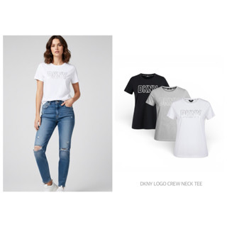 DKNY เสื้อยืดคอกลม แขนสั้น ผ้านุ่มยืดหยุ่น LOGO CREW NECK TE…