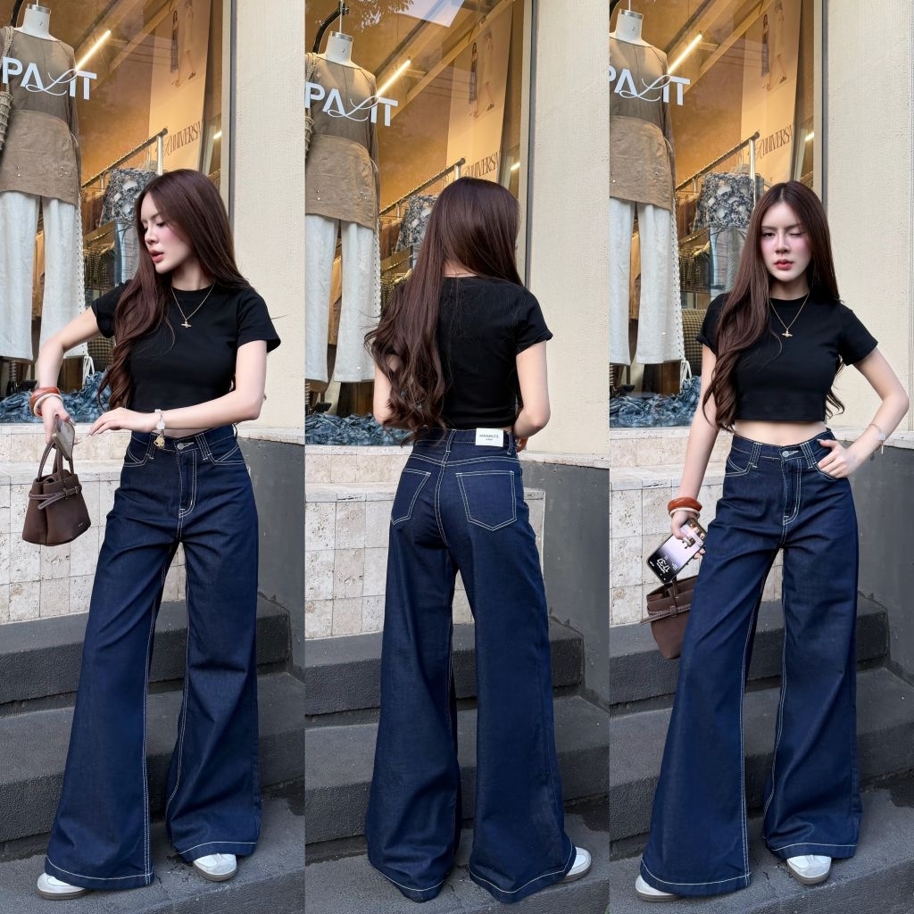 Y2.NEW CLASSY JEANS กางเกงยีนส์ขากระบอก