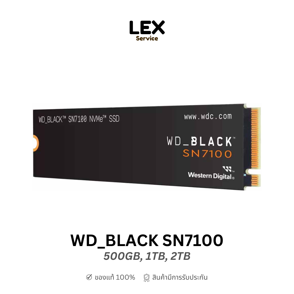WD_BLACK SN7100 500GB, 1TB, 2TB SSD M.2 2280 NVMe PCIe Gen4 x4 (WD BLACK) (LEX SERVICE)