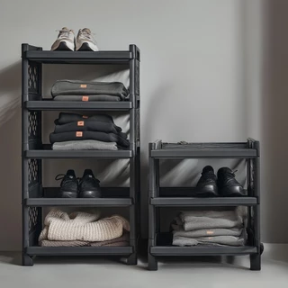 ชั้นวางของ 3-4 ชั้น ขนาดจัมโบ้ ใส่ล้อได้ ชั้นพลาสติก - 0329
