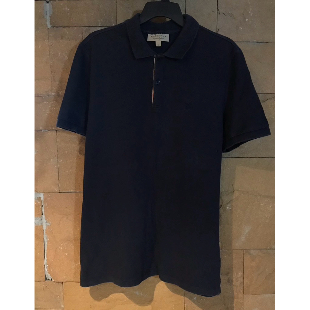 Burberry London England Navy Polo Shirt