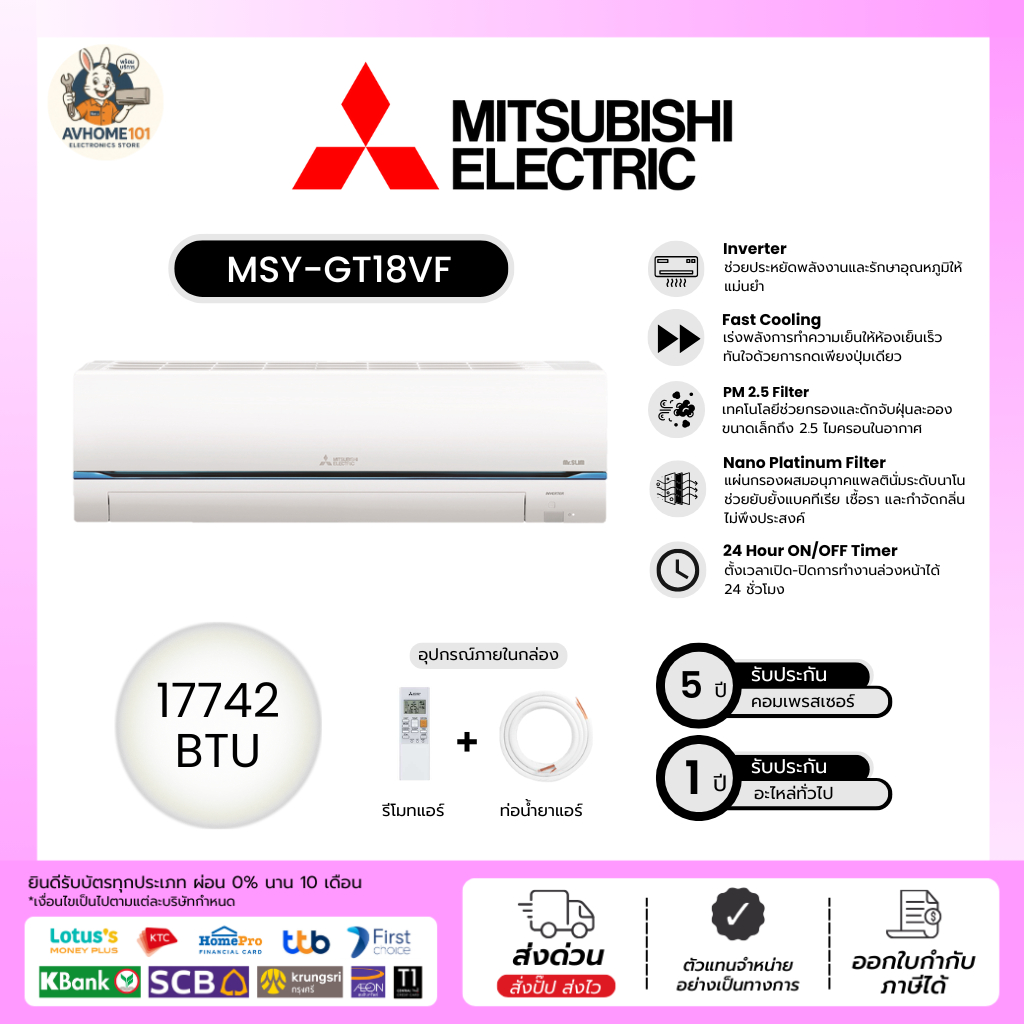 Mitsubishi MSY-GT18VF แอร์ผนัง