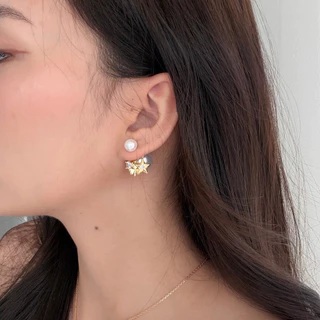 Socrush.bkk | SPARKLE GLOW earrings | SE-051 | ต่างหู ดาว มุก เพชร จี้มุก