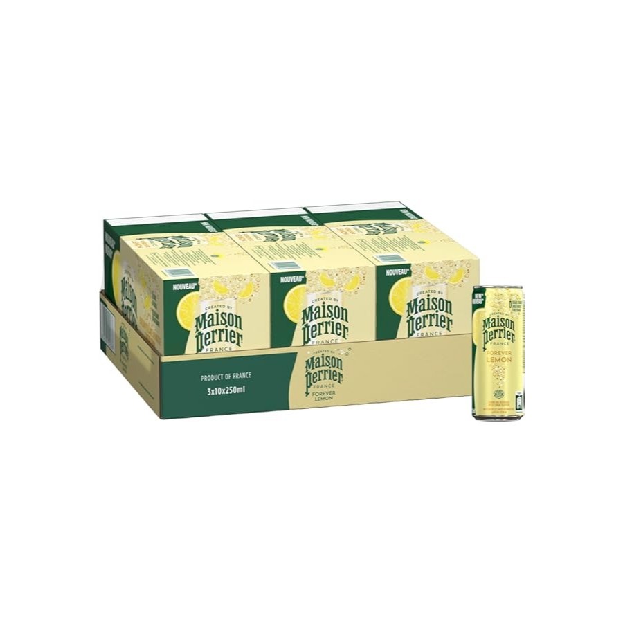 Maison Perrier Forever Lemon Can 250 ml. 30 can น้ำแร่โซดารสเลมอน 250 มล. 30 กระป๋อง