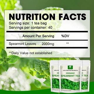 Lukaree 100% Natural Spearmint Tea ชาสเปียร์มินต์ สนับสนุนการย่อยอาหาร 30bags/60g