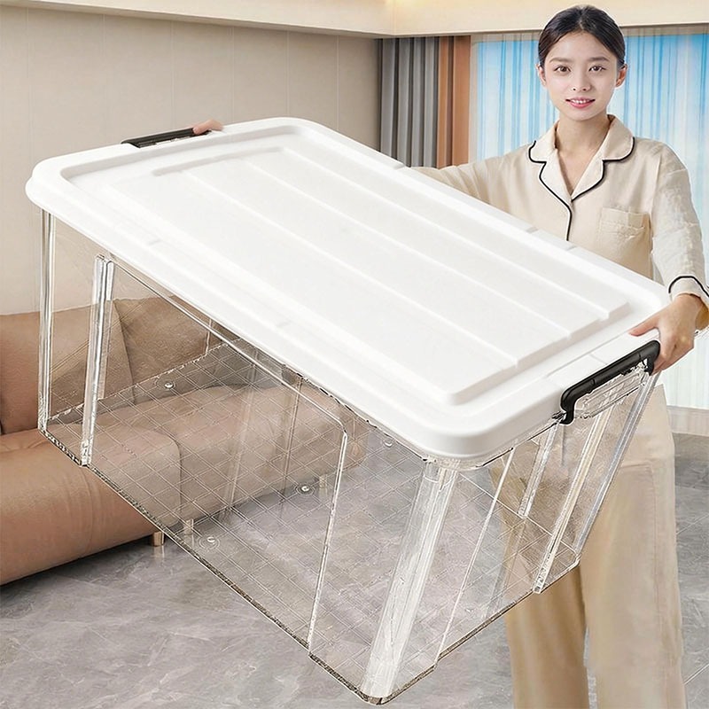 Living กล่องเก็บของ 25-300L ได้เก็บของเล่น ชั่งน้ำหนักได้ 300 KG ความจุสูง กล่องพลาสติก โปร่งใส