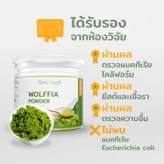 ผงผำอบแห้ง มี อย. แท้ ไม่ผสมแป้ง จากเกษตรกรไทย แบรนด์ไร่พระจันทร์ (Wolffia Powder ผงผำ ผำบด ผำ)