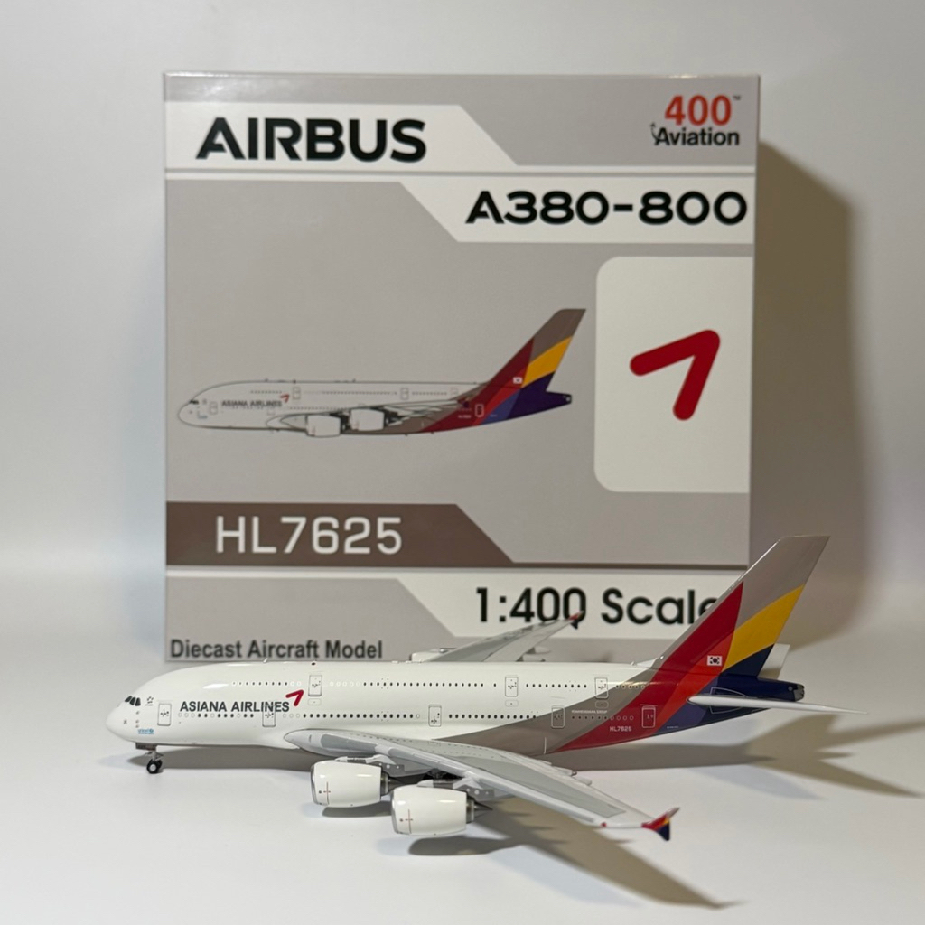 โมเดลเครื่องบิน Asiana Airlines A380-800 HL7625 [AV4283] Aviation400 1:400 [พร้อมส่ง]