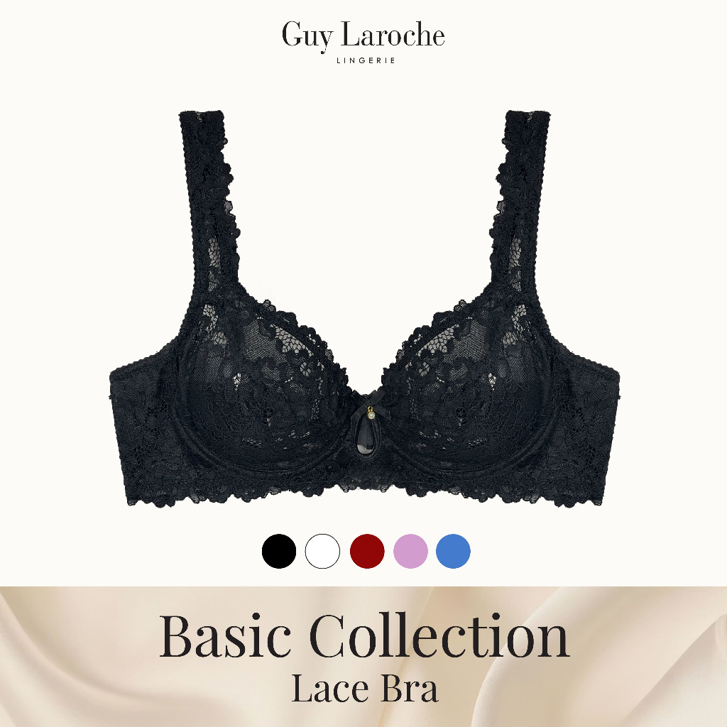 Guy Laroche Lingerie กีลาโรช เสื้อในลูกไม้ ซีทรู See Through Lace Bra GB3T38