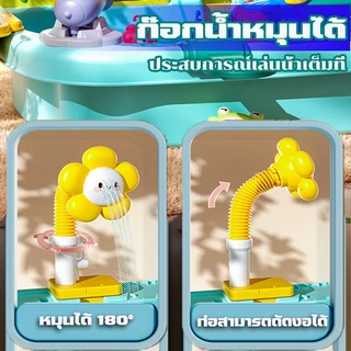 ของเล่นเด็ก Water table for Kid 7in1 ชุดของเล่นโต๊ะชายหาด ฟังก์ชันหลากหลาย ระบบน้ำหมุนเวียนอัตโนมัติ Beach Toy