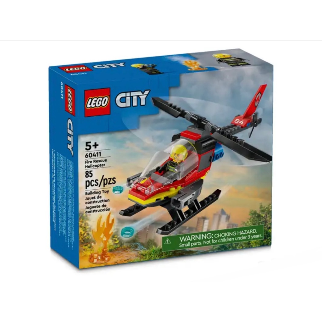 LEGO 60411 CITY Fire Rescue Helicopter  5+ years 85 pieces