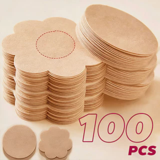 【ซื้อ50ให้50】แผ่นปิดหน้าอก 100ชิ้น ใช้ครั้งเดียว ทรงกลม/ดอกไม้ ระบายอากาศดี ใช้ได้ทั้งหญิงชาย แบบมองไม่เห็น