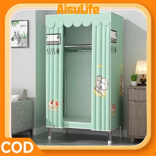 AisuLife 30MM ตู้เสื้อผ้า ไม่ต้องประกอบ ตู้ผ้า 215CM wardrobe ความจุสูง m ตู้เสื้อผ้าเหล็ก รับน้ำหนักได้