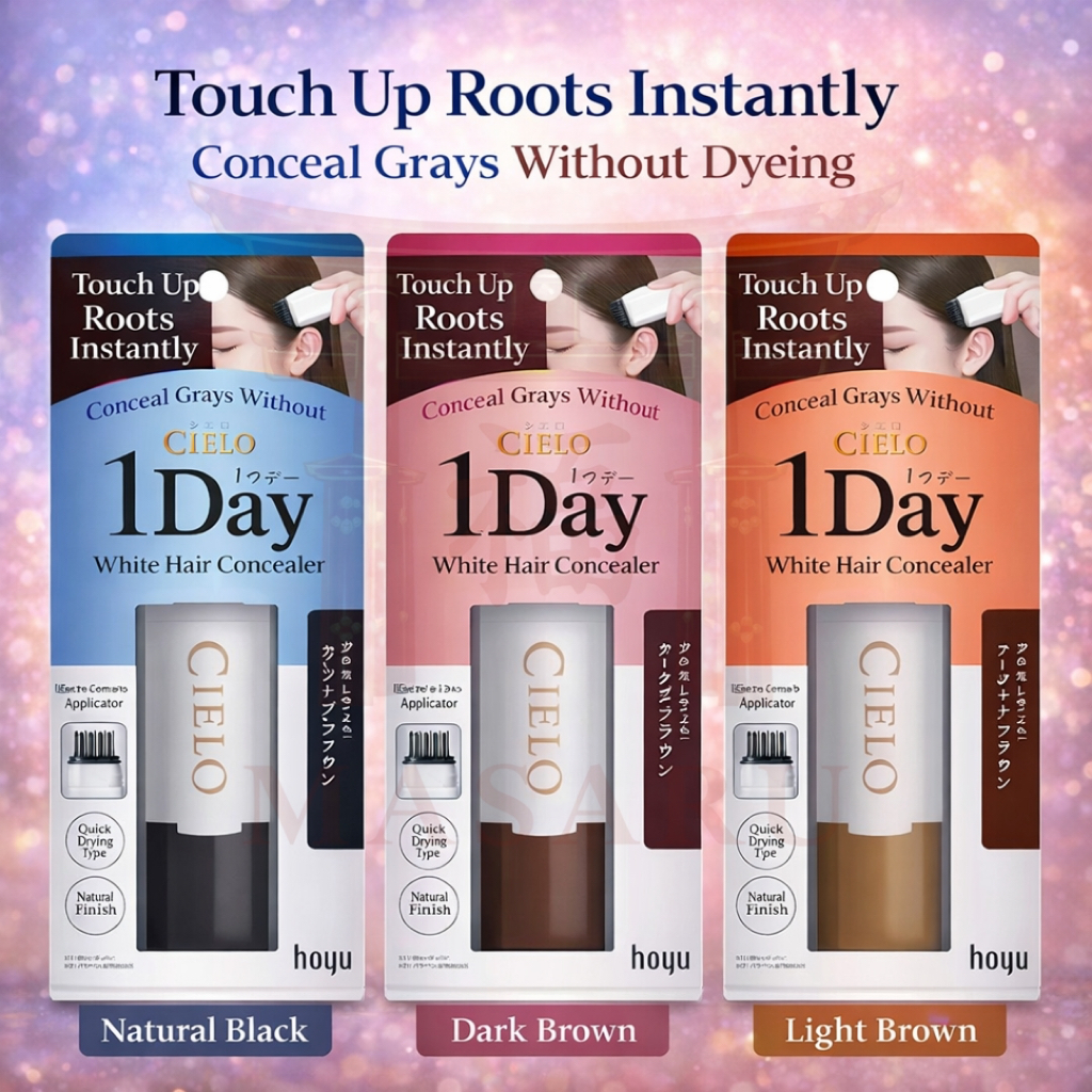 [ของแท้ญี่ปุ่น] CIELO 1 Day Wonder หวีปิดผมขาว ปากกาปิดผมหงอกชั่วคราว แห้งไว ไม่เลอะหนังศีรษะ (9ml)