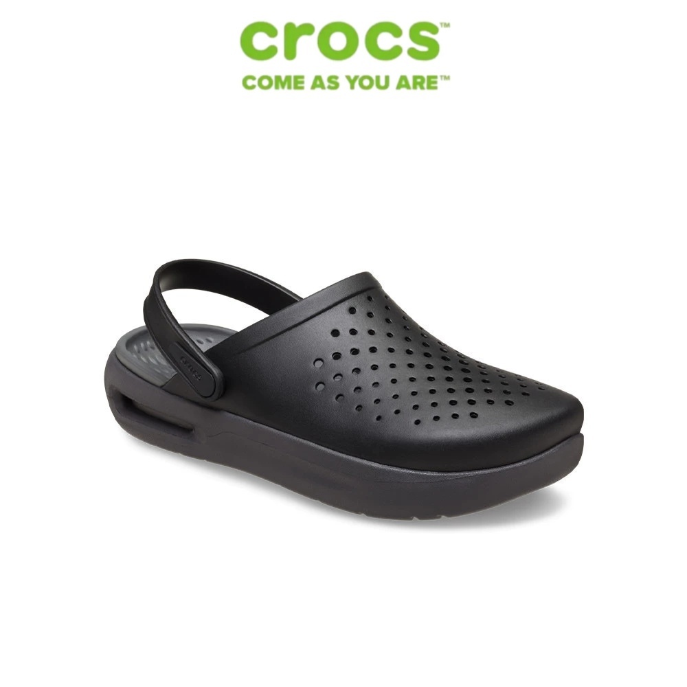 【FREE SHIP】Crocs InMotion Clog Black Grey Flat Sandals