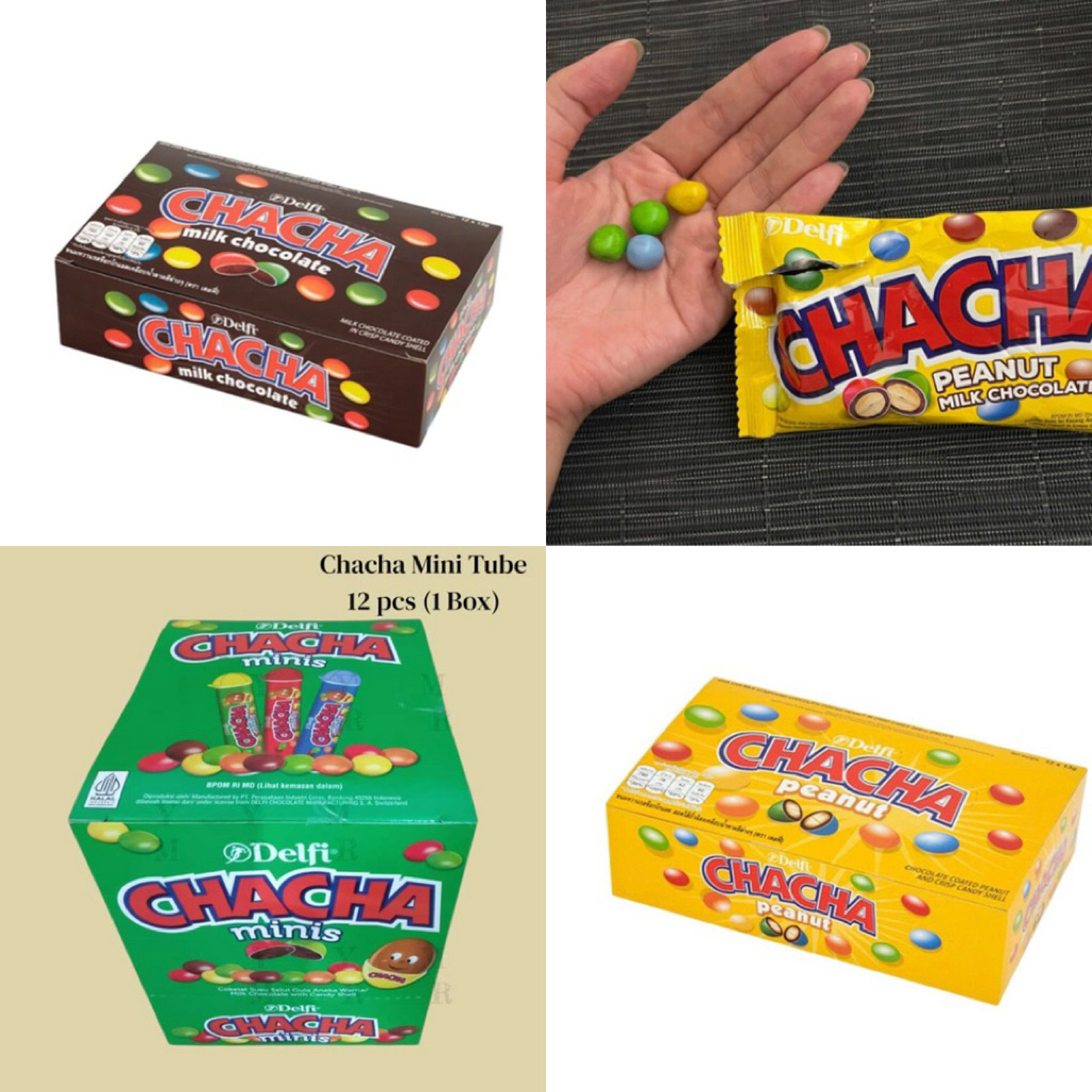 Delfi Chacha Milk Chocolate  ขนมหวานรสช็อกโกแลตเคลือบน้ำตาล⚠️กล่อง12ชิ้น