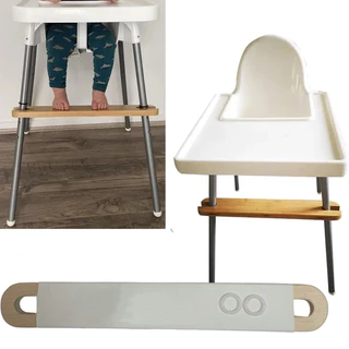 IKEA antilop ที่พักเท้า V3 ไม่ร่วงหล่น ปลอกหนังสีขาวกันเปื้อน นุ่มเท้า ที่นั่งกินข้าวเด็กทรงสูง ยางรอง
