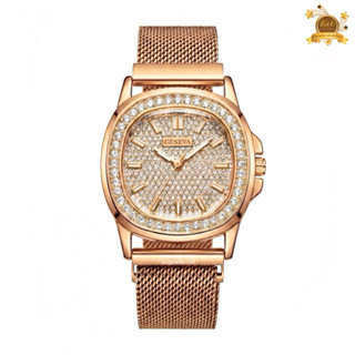 นาฬิกาข้อมือผู้หญิง GENEVA - เจนีวา แท้ รหัส GG52 หน้าปัดเพช…