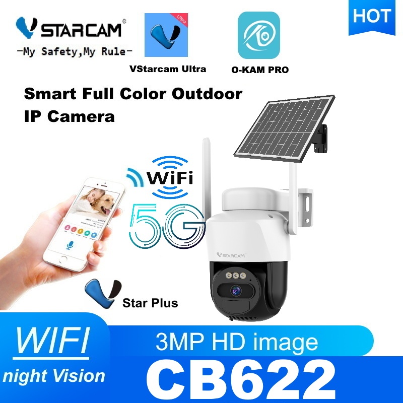 Vstarcam CB622 (รองรับ Wi-Fi 5G) ความละเอียด 3 ล้านพิกเซล กล้องวงจรปิดไร้สาย Outdoor กันน้ำได้ แถมแผ
