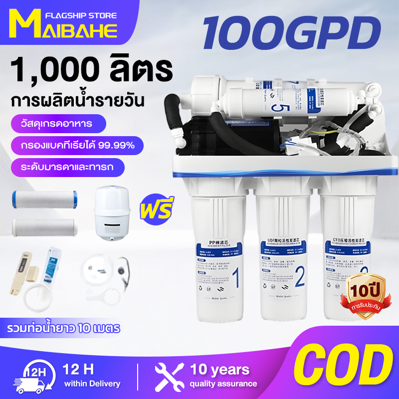 【MAIBAHE】เครื่องกรองน้ำ 7 ขั้นตอน RO  75 85 90 100  GPD Unipure HydroMax Fast pure Biomax Unipure
