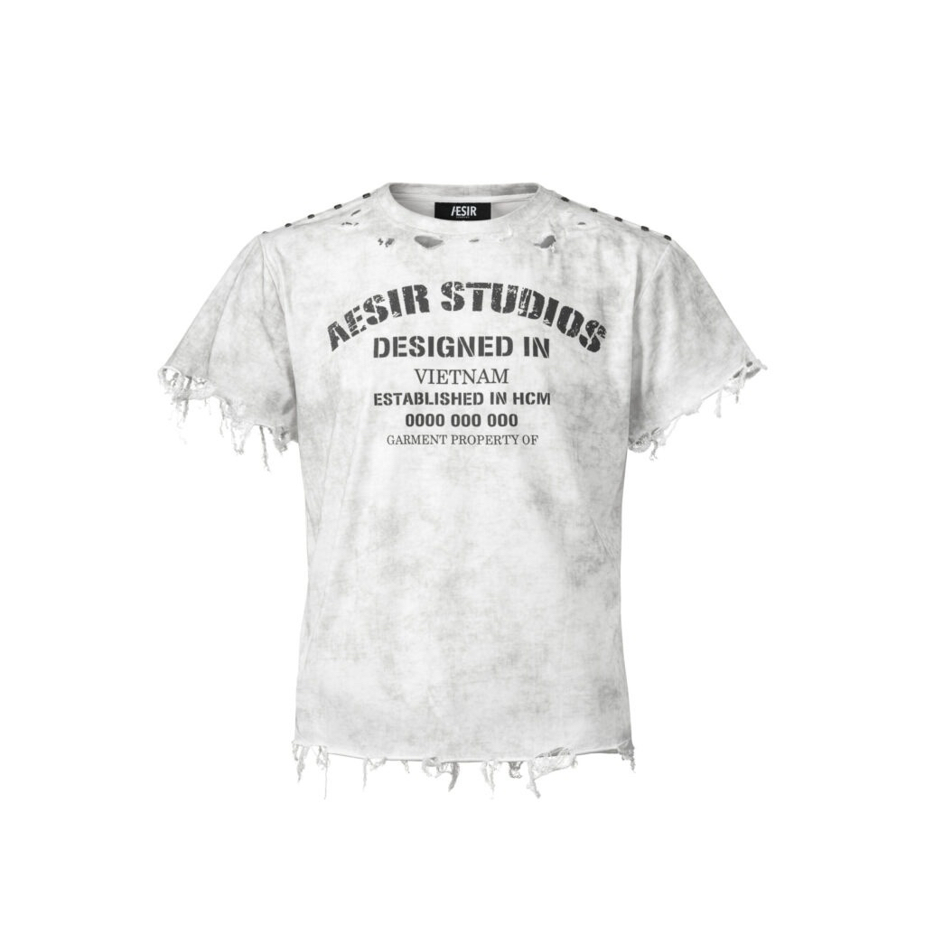 ⚡️Brand : Aesir studio DISTRESSED BABY TEE & RAW CURVE JEANS⚡️ (สินค้าพรีออเดอร์) ราคา ถูกที่สุด ดีลบีเคเค แกลเลอรีภาพที่ 4