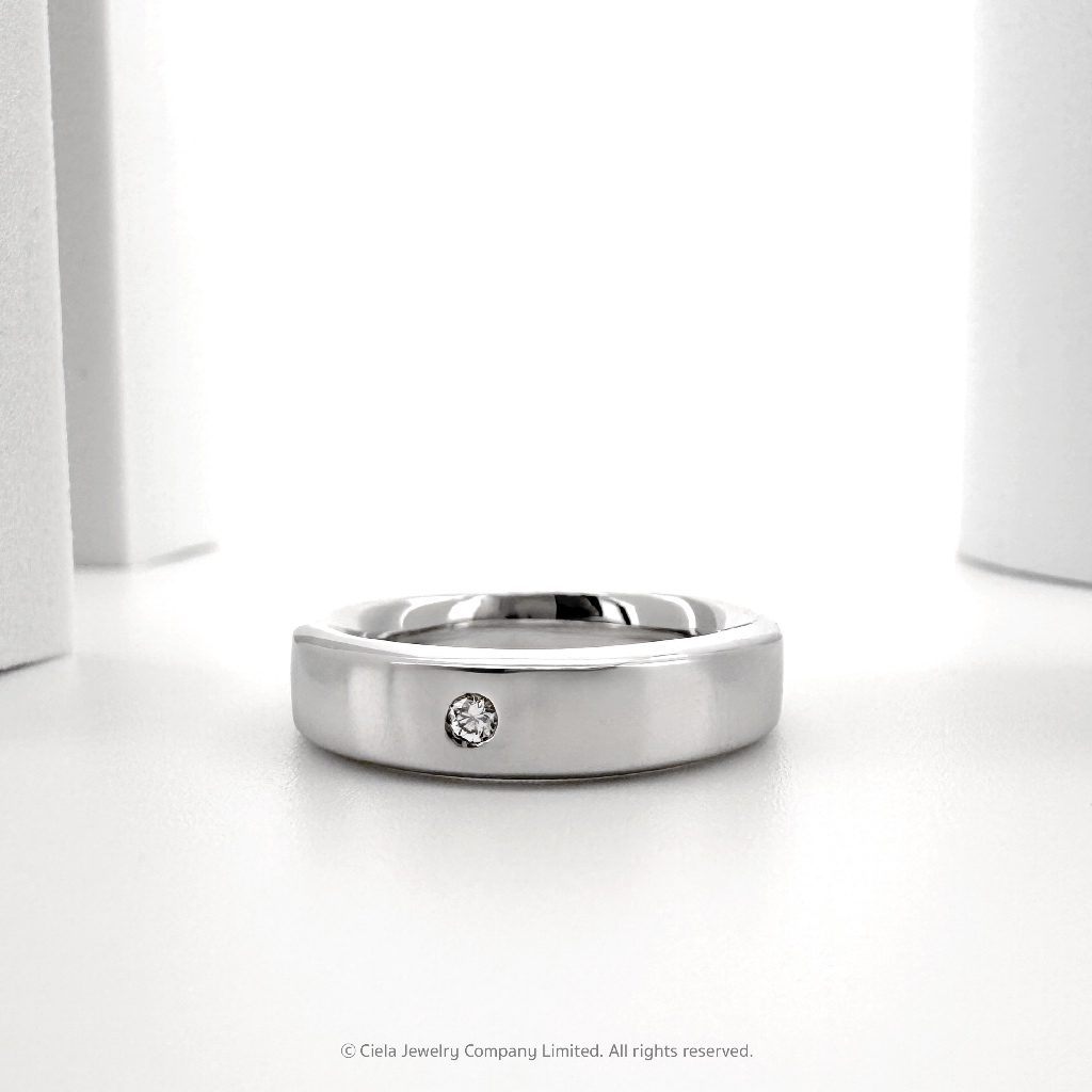 𝐂𝐢𝐞𝐥𝐚 𝐉𝐞𝐰𝐞𝐥𝐫𝐲 แหวนเกลี้ยง / แหวนปลอกมีด พร้อมเพชรแท้ Lab Grown (CVD) 0.03 CT | Silver92.5 ชุบโรเดียม - รูปที่ 3