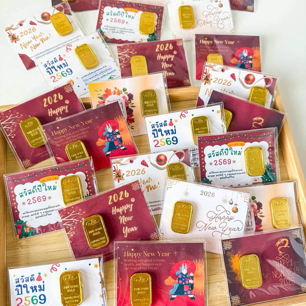 Swiss Fold: ของขวัญปีใหม่ ของชำร่วย ของแจก ✨ทองสวิสส์โกลด์ ทองช็อกโกแลตพร้อมการ์ด ปี2026 ปีม้า - รูปที่ 2