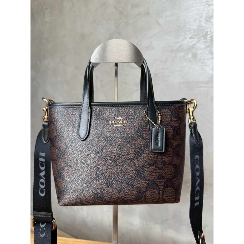 🖤✨ COACH City Mini Tote (CW032) Walnut/Black | ใบจิ๋วลุคแพง สะพายได้ 2 แบบ!