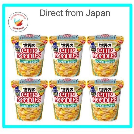 【Ships Direct from Japan】  CUP NOODLES Singapore Style LAKSA 80g × 6pcs – Coconut Milk Spicy Soup, J
