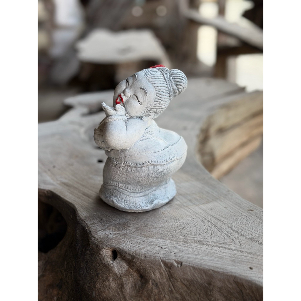 💋 สาวอวบจุ๊บใจ สไตล์วินเทจ น่ารัก ขำเบาๆ ตุ๊กตาปูนปั้น - รูปที่ 2