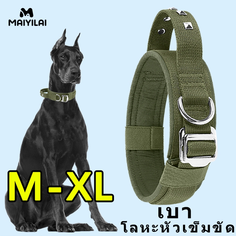 ปลอกคอ สัตว์เลี้ยง สุนัข ยุทธวิธี ปรับได้ M/L/XL ทนทานแข็งแรง ปรับและทนทานสายคล้องค เหมาะสำหรับสุนัขขนาดกลางและขนาดใหญ่