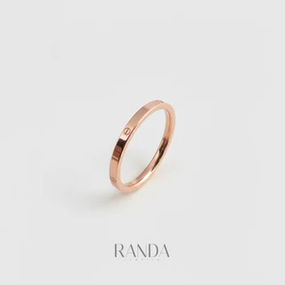 Randa แหวนLuna Dot ขนาด 1mm มีสามสี เงิน ทอง พิ้งโกล งานสแตนเลส ไม่บิด ไม่เบี้ยว แข็งแรง ทนทาน ไม่ลอก ของขวัญ